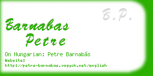 barnabas petre business card
