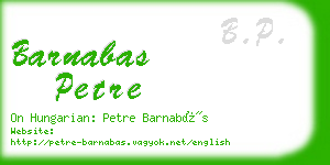 barnabas petre business card